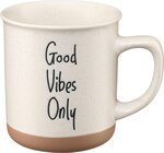 Kaffeebecher "Good Vibes Only", weiß-braun (380ml) von BOLTZE im aktuellen dm-drogerie markt Prospekt für 4,95 €