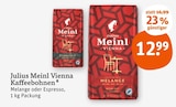 Kaffeebohnen Angebote von Julius Meinl Vienna bei tegut Erlangen für 12,99 €
