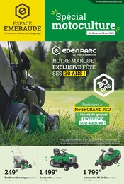 Catalogue Jardineries & Animaleries Espace Emeraude en cours à Guer et alentours, "Spécial motoculture", 20 pages, 10/03/2025 - 26/04/2025