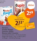 kinder Riegel, hanuta, duplo, Bueno oder Country im tegut Prospekt kinder Riegel, hanuta, duplo, Bueno oder Country von Ferrero im aktuellen tegut Prospekt für 2,22 €
