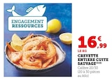 Crevette entière cuite sauvage en promo chez Hyper U Reims à 16,99 €