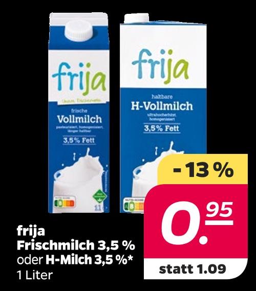 Frischmilch 3,5 % oder H-Milch 3,5 %
