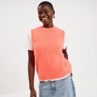 Pull sans manches col rond rose fluo femme dans le catalogue La Halle