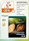 Bio Knusperbrot Erbse-Linse oder Buchweizen Quinoa von Biozentrale im aktuellen Müller Prospekt für 1,59 €