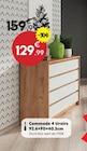 Commode 4 tiroirs - Maxi Bazar à Calais Commode 4 tiroirs en promo chez Maxi Bazar Calais à 129,99 €