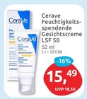 Feuchtigkeitsspendende Gesichtscreme LSF 50 von Cerave im aktuellen budni Prospekt