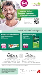 mea - meine apotheke Prospekt für Krefeld mit 4 Seiten mea - meine apotheke Prospekt für Krefeld: "Unsere August-Angebote", 4 Seiten, 01.08.2026 - 31.08.2026