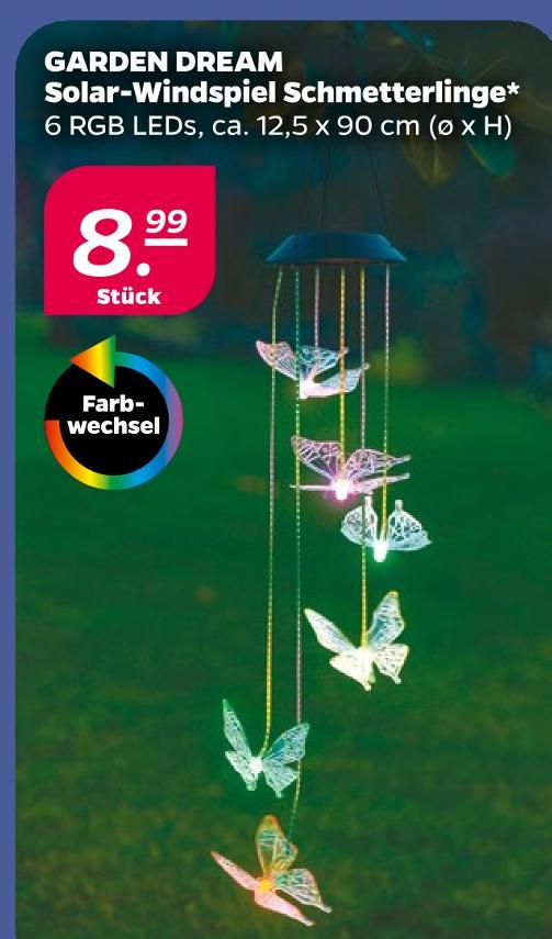Solar-Windspiel Schmetterlinge