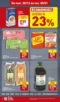 Promotion Quinoa dans le prospectus Aldi, valable du 30/12/2025 au 05/01/2026 Promo Quinoa dans le catalogue Aldi du moment à la page 16