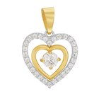Pendentif en or jaune et argent rhodié oxydes de zirconium coeur - E.Leclerc Pendentif en or jaune et argent rhodié oxydes de zirconium coeur à 114,00 € dans le catalogue E.Leclerc