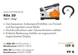 Akku-Kompressor KOA 20 mit AS 2 und AL 1 bei STIHL im Herrsching Prospekt für 99,00 €