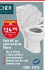 Pack WC sur pied sans bride Ulysse en promo chez Screwfix Beauvais à 134,99 €