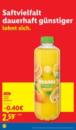 Saft im Lidl Prospekt Der Preisführer macht Deutschland dauerhaft günstiger! auf S. 22