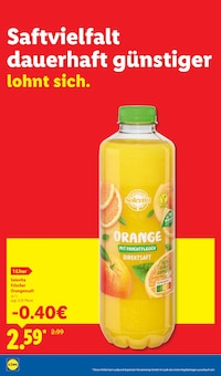 Saft im Lidl Prospekt "Der Preisführer macht Deutschland dauerhaft günstiger!" mit 36 Seiten (Osnabrück)
