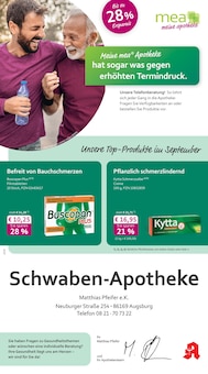 mea - meine apotheke Prospekt der Woche "Unsere September-Angebote" Seite 1, 01.09.2025 bis 30.09.2025 für Augsburg Aktueller mea - meine apotheke Prospekt "Unsere September-Angebote" Seite 1 von 4 Seiten für Augsburg