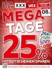 XXXLutz Möbelhäuser Möbel & Einrichtung Prospekt der aktuellen Woche mit 4 Seiten, gültig von 03.11.2025 bis 09.11.2025, in Viechtach und Umgebung Aktueller XXXLutz Möbelhäuser Möbel & Einrichtung Prospekt in Viechtach und Umgebung, "MEGATAGE" mit 4 Seiten, 03.11.2025 - 09.11.2025
