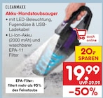 Akku-Handstaubsauger im Angebot bei Netto Marken-Discount in Hannover Akku-Handstaubsauger Angebote von CLEANMAXX bei Netto Marken-Discount Hannover für 19,99 €