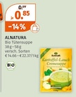 Bio Tütensuppe von ALNATURA im aktuellen Müller Prospekt für 0,85 €