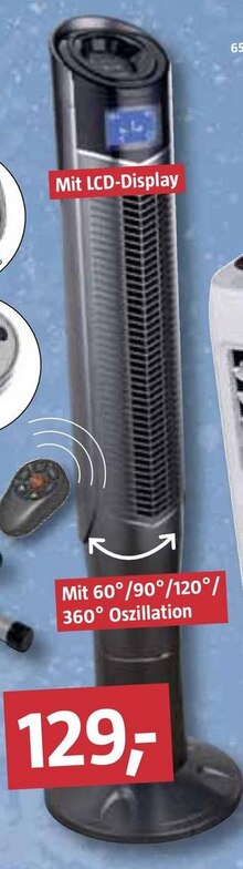360° Towerventilator* bei BAUHAUS in Münster 360° Towerventilator* im Angebot bei BAUHAUS Münster für 129,00 €
