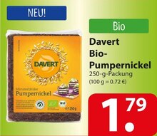 Davert Bio-Pumpernickel bei famila Nordost in Bad Salzuflen Davert Bio-Pumpernickel im Angebot bei famila Nordost Bad Salzuflen für 1,79 €
