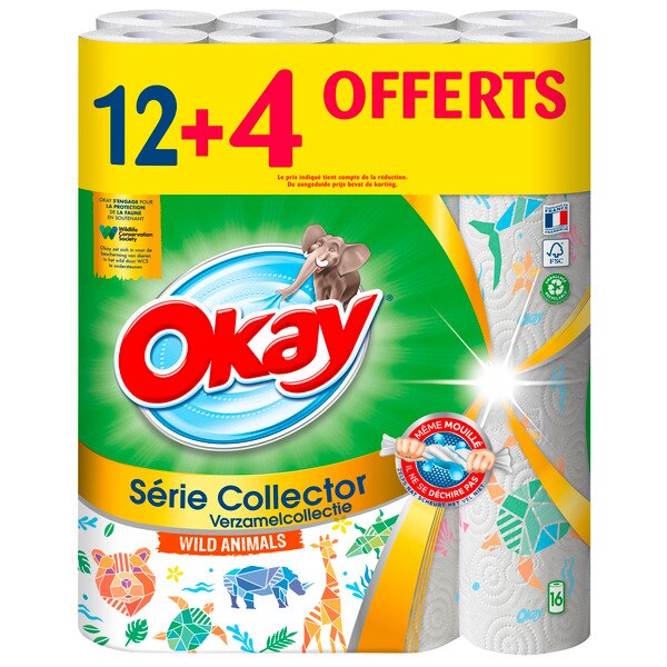 Promo Essuie-tout Okay 8 Rouleaux Offerts chez Carrefour 