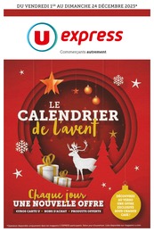 Prospectus U Express à Saint-Étienne-Vallée-Française, "Le calendrier de l'avent", 4 pages, 01/12/2023 - 24/12/2023