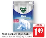 Bonbons ohne Zucker Angebote von Wick bei EDEKA Karlsruhe für 1,49 €