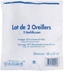 Promo Le lot de 2 oreillers microfibre 60 x 60 cm à 6,90 € dans le catalogue Carrefour à Andelnans