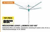OBI Wuppertal - Wäschespinne „Linomatic Easy 400" Angebot im Prospekt Wäschespinne „Linomatic Easy 400" bei OBI im Wuppertal Prospekt für 89,99 €