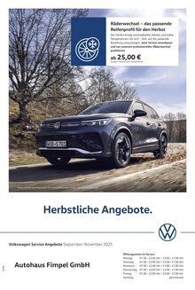 Aktueller Volkswagen Prospekt "Herbstliche Angebote." für Bad Waldsee Aktueller Volkswagen Prospekt für Bad Waldsee mit Seite