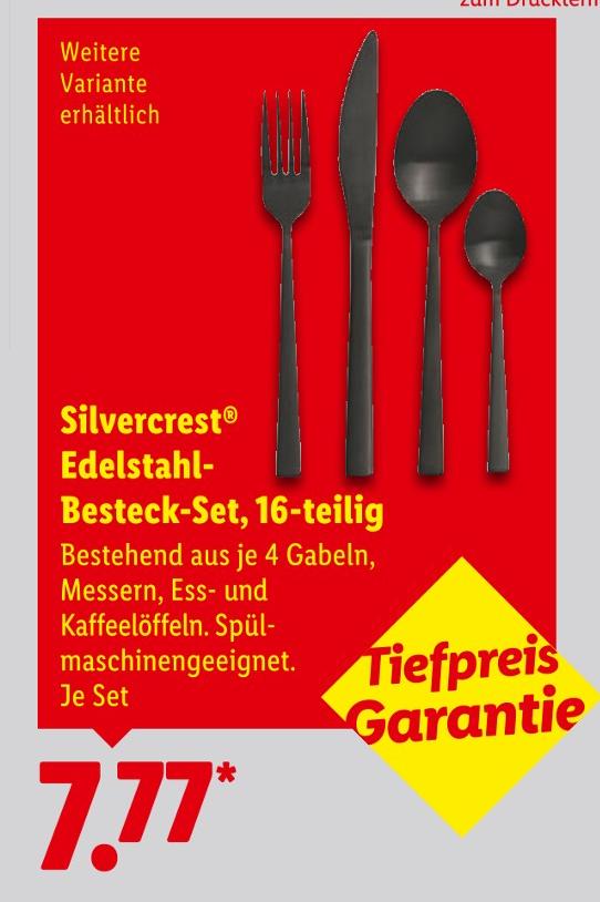 Edelstahl-Besteck-Set, 16-teilig