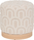 Pouf Copas tufte blanc en promo chez Maxi Bazar Levallois-Perret à 39,99 €