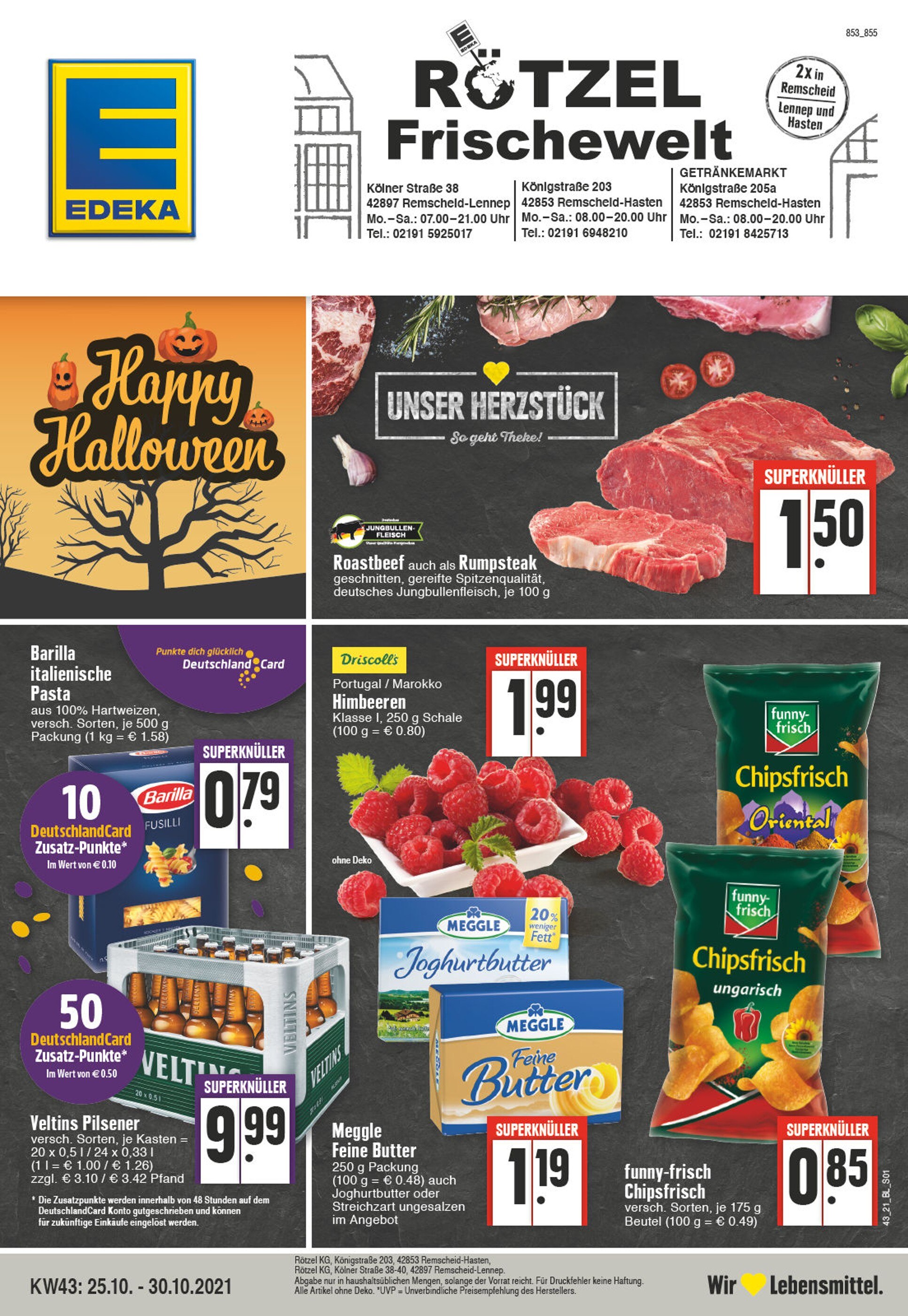 EDEKA Prospekt für Remscheid mit 24 Seiten EDEKA Prospekt für Remscheid: "Aktuelle Angebote", 24 Seiten, 25.10.2021 - 30.10.2021