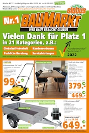 Globus-Baumarkt Prospekt für Kusel mit 24 Seiten Globus-Baumarkt Prospekt für Kusel: WER BAUT BRAUCHT GLOBUS, 24 Seiten, 02.10.2022 - 08.10.2022