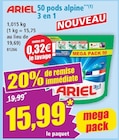 50 pods alpine 3 en 1 - ARIEL en promo chez Norma Metz à 15,99 €