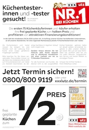 XXXLutz Möbelhäuser Prospekt für Warstein: "Küchentesterinnen und -tester gesucht!", 4 Seiten, 10.03.2025 - 05.04.2025