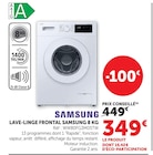 Lave-linge frontal 8 KG - SAMSUNG en promo chez Super U Épinay-sous-Sénart à 349,00 €