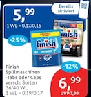 Spülmaschinen-Tabs von Finish für 5,99 € bei budni im Angebot Spülmaschinen-Tabs von Finish im aktuellen budni Prospekt