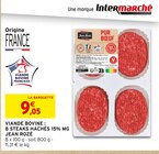 Viande bovine : 8 steaks hachés 15% MG - JEAN ROZÉ dans le catalogue Intermarché