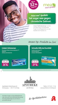 Aktueller mea - meine apotheke Prospekt (Kirchberg, 4 Seiten zum blättern mea - meine apotheke Prospekt Unsere Juni-Angebote mit 4 Seiten