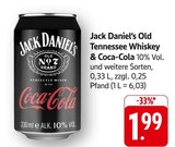 Aktuelles Old Tennessee Whiskey & Coca-Cola Angebot bei E center in Nürtingen ab 1,99 €