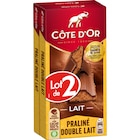 Tablettes De Chocolat Double Lait Praliné Côte D'or en promo chez Auchan Hypermarché Asnières-sur-Seine à 5,25 €