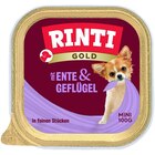 Aktuelles RINTI Gold Mini Ente & Geflügel 100 g Angebot bei Zookauf in Bremen ab 0,49 €