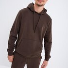 Sweat molleton à capuche hoodie marron foncé homme en promo chez La Halle Sweat molleton à capuche hoodie marron foncé homme dans le catalogue La Halle