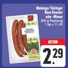 Thüringer Käse Knacker oder -Wiener Angebote von Meininger bei EDEKA Jena für 2,29 €