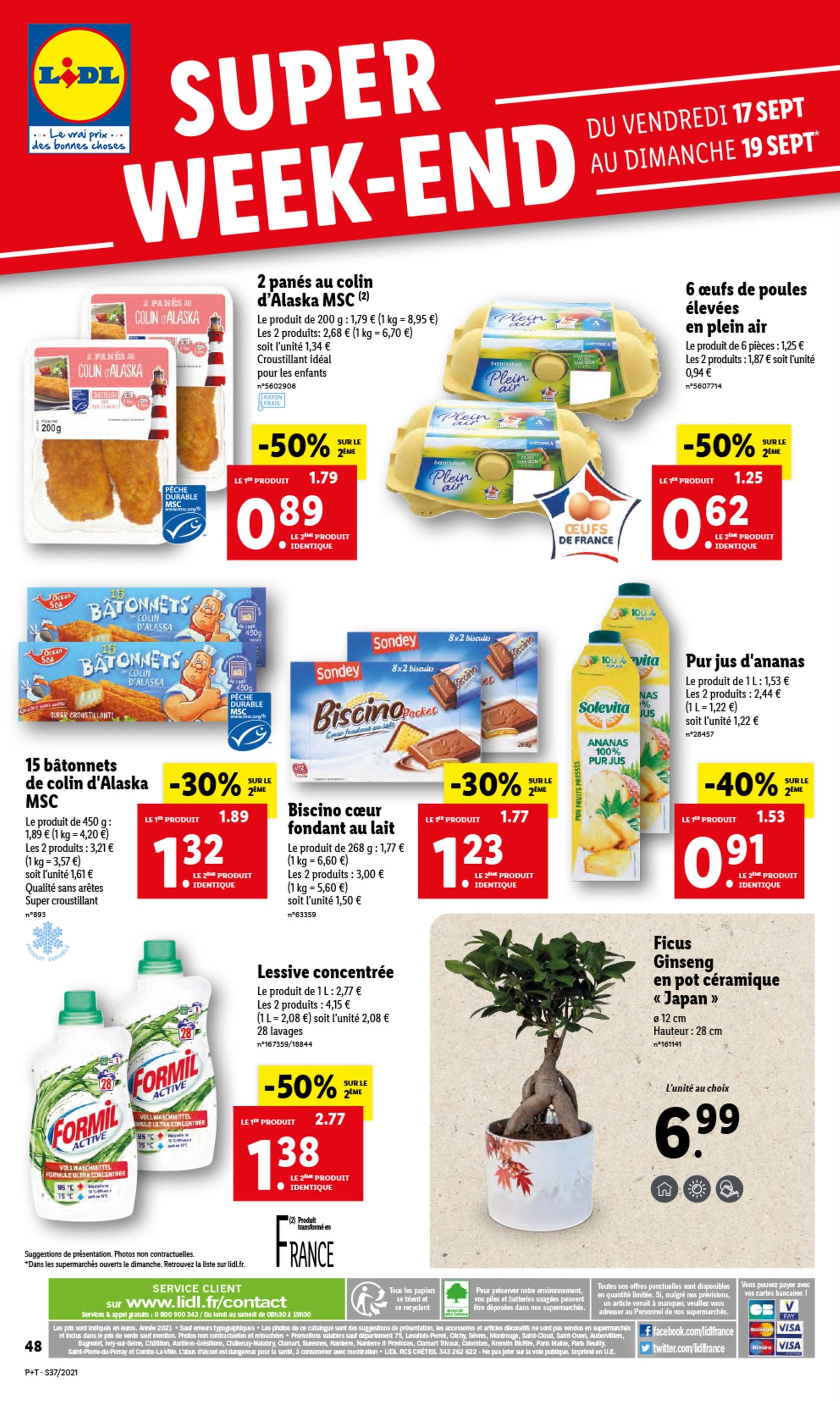 Catalogue Lidl à Le Chesnay, avec 1 page Prospectus Lidl à Le Chesnay, "Super week-end", 1 page, 13/09/2021 - 21/09/2021