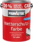 Wetterschutzfarbe im Angebot bei Globus-Baumarkt in Bad Kreuznach Wetterschutzfarbe Angebote von Primaster bei Globus-Baumarkt Bad Kreuznach für 29,99 €