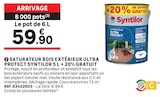 Saturateur Bois Extérieur Ultra Protect 5 L + 20% Gratuit - SYNTILOR en promo chez LEROY MERLIN Saturateur Bois Extérieur Ultra Protect 5 L + 20% Gratuit - SYNTILOR dans le catalogue LEROY MERLIN