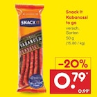 Netto Marken-Discount Staufen - Kabanossi to go Angebot im Prospekt Kabanossi to go bei Netto Marken-Discount im Staufen Prospekt für 0,79 €