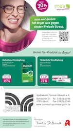 mea - meine apotheke Apotheken Prospekt der aktuellen Woche mit 4 Seiten, gültig von 01.08.2025 bis 31.08.2025, in Goch und Umgebung Aktueller mea - meine apotheke Apotheken Prospekt in Goch und Umgebung, "Unsere August-Angebote" mit 4 Seiten, 01.08.2025 - 31.08.2025